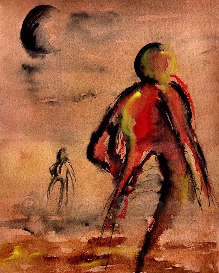 Passaggi — figure e transizione (acquerello, 1992)