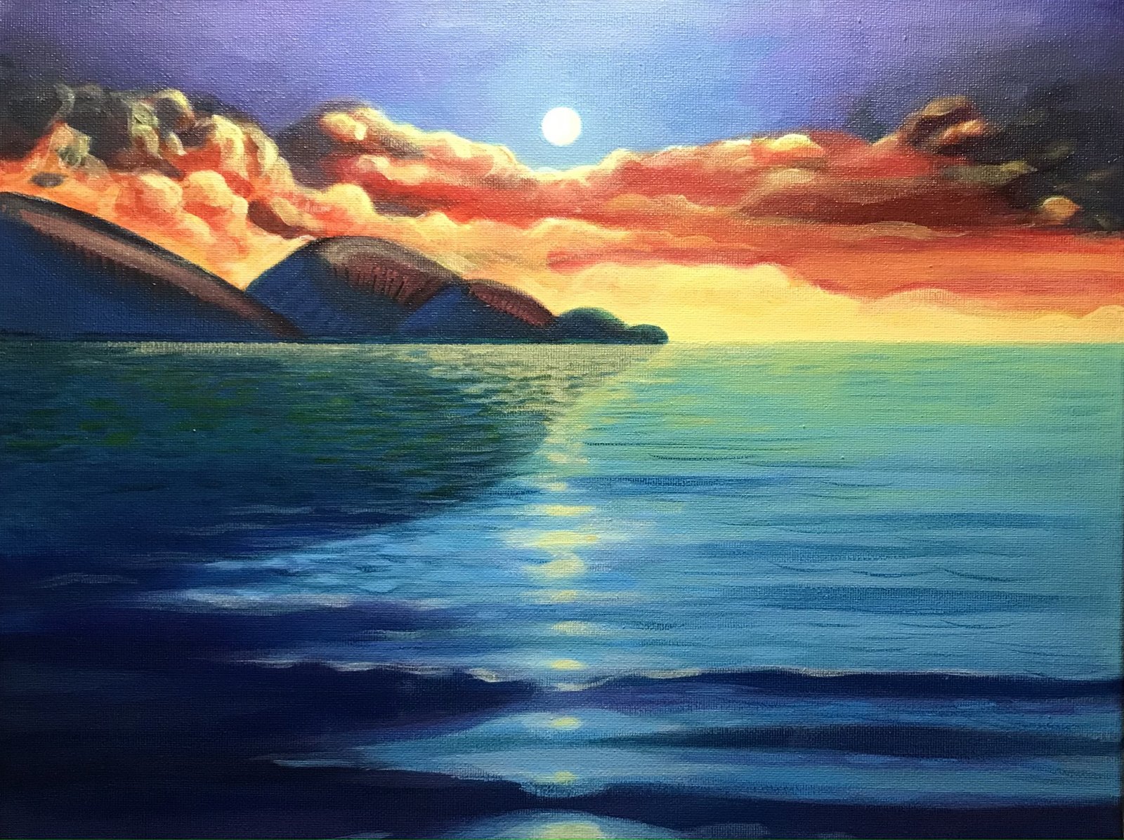 Tramonti in pittura: ispirazione e Tramonto con Luna Piena
