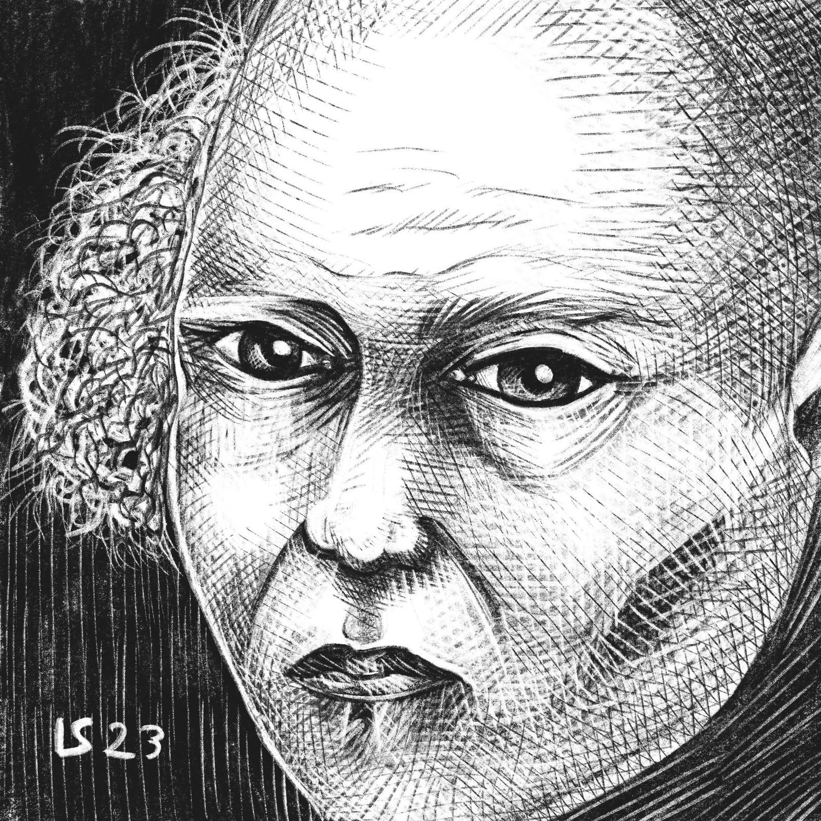 Clown — ritratto digitale sul limite della maschera