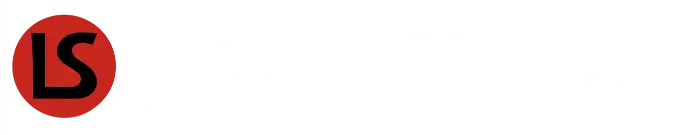 Logo Luca Sanna Art in bianco e nero, firma calligrafica stilizzata LS