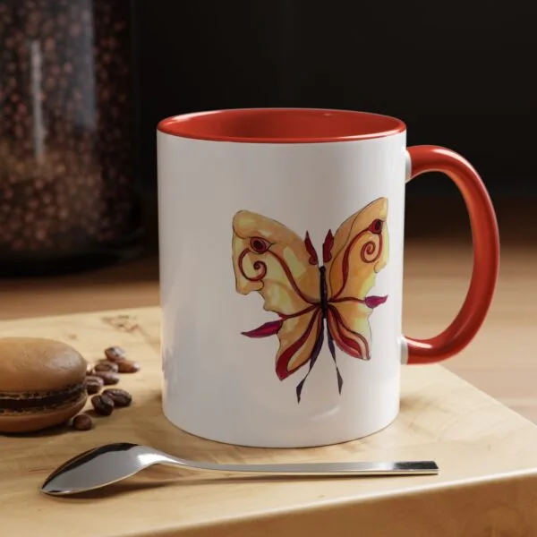 Farfalla - Tazza in Ceramica con Accenti di Colore - immagine 5