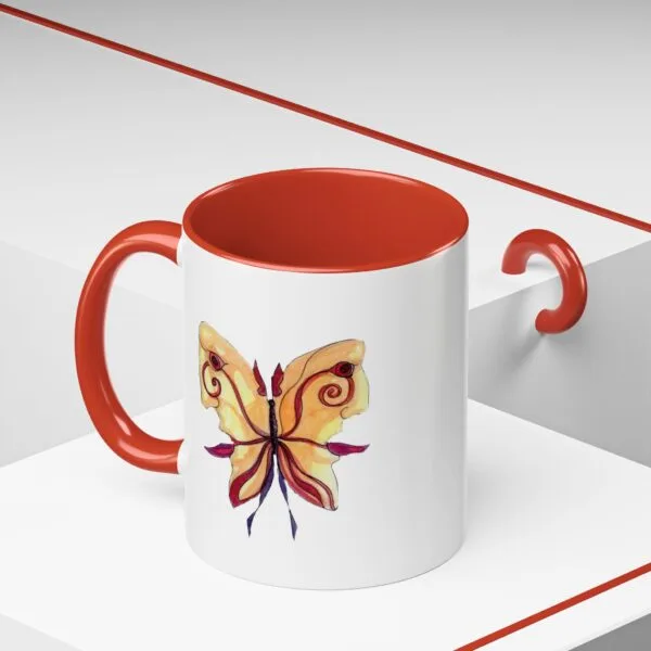Farfalla - Tazza in Ceramica con Accenti di Colore - immagine 6