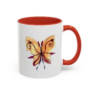 Farfalla - Tazza in Ceramica con Accenti di Colore