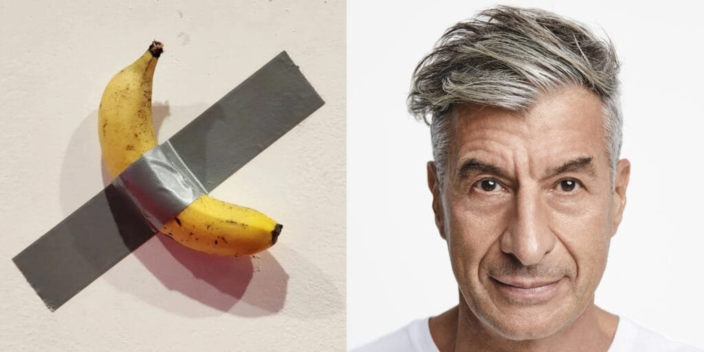 Ritratto di Maurizio Cattelan, artista provocatorio dell’arte contemporanea.