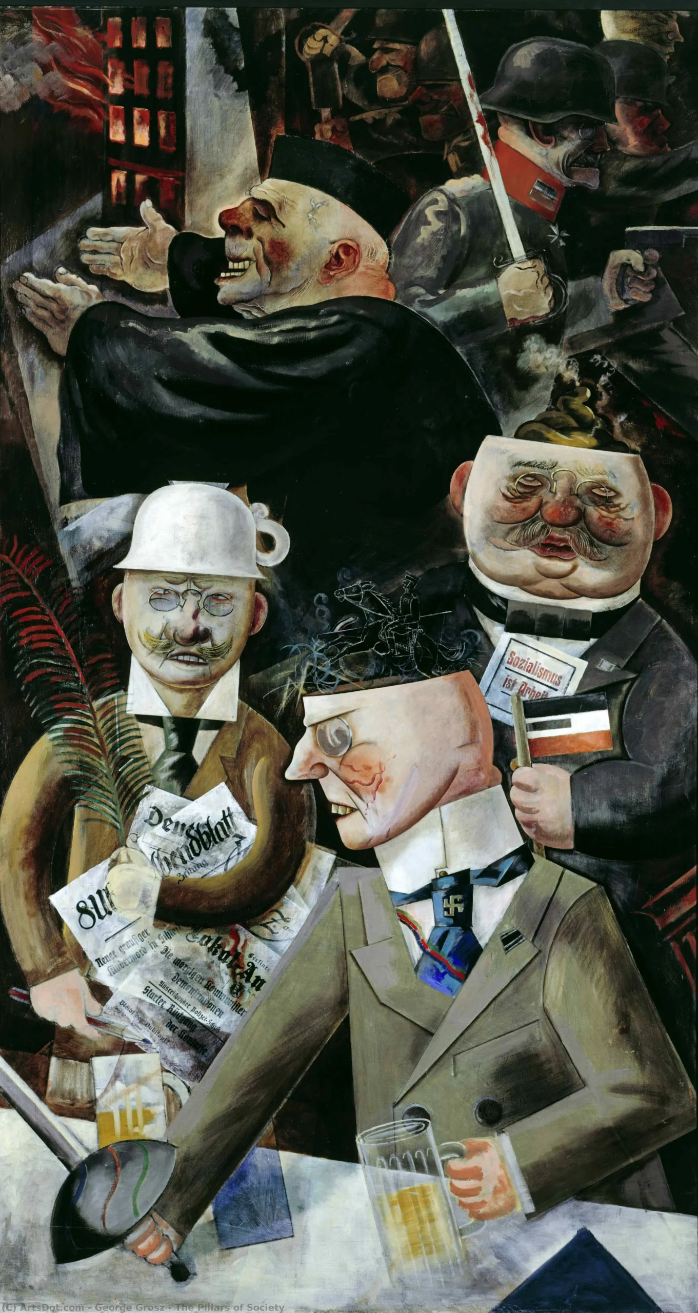 I pilastri della società di George Grosz, critica feroce alla borghesia tedesca